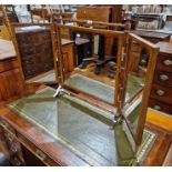 Edwardian mahogany inlaid three-fold dressing mirror, 63 cms h x116cm wide approx.