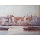 Fred E. J. Goff Watercolour drawings 'Wharves at Limehouse'  and 'Tower Bridge', both 11 x 15cm ,