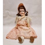 Armand Marseille 390 A61/2M doll, bisque head, sleeping blue eyes, open mouth and teeth with