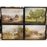 Quantity of assorted hunting and coaching prints (2 boxes)
