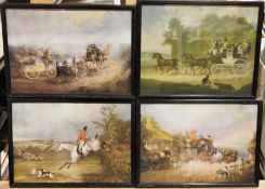 Quantity of assorted hunting and coaching prints (2 boxes)