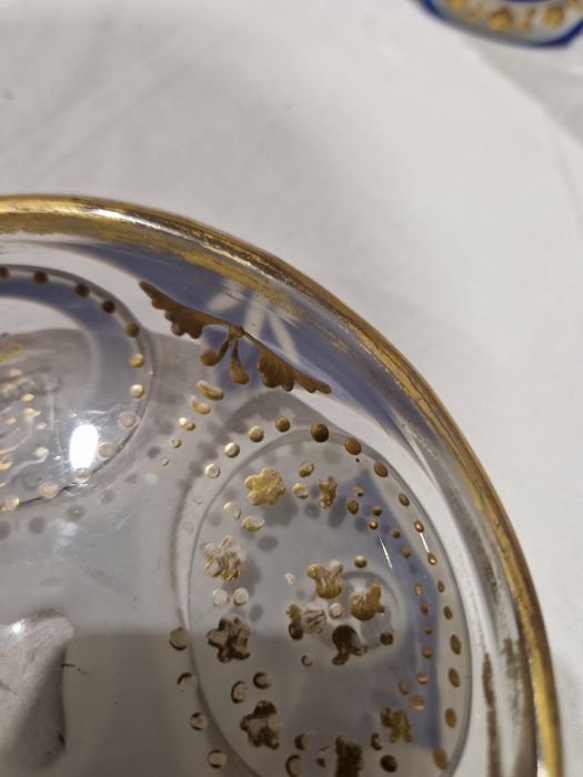 Pair of Bohemian overlay blue and gilt glass beakers on stands, with Arabic script Condition - Image 19 of 30