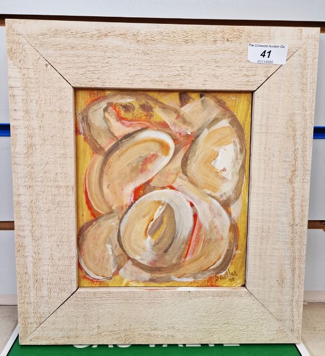 Robert Sadler (1909-2001) Oil on board 'Untitled', abstract figure study, signed and indistinctly - Image 6 of 16