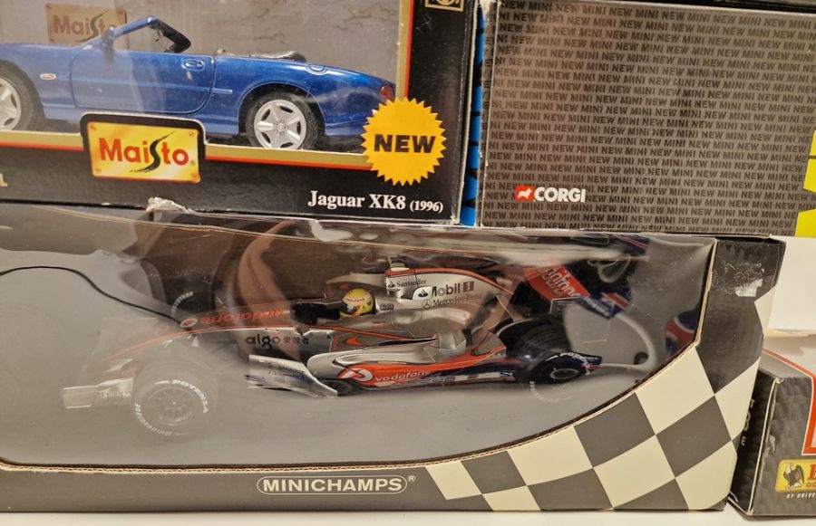 Burago scale model racing car, Minichamps scale model Maclaren racing car, boxed, Maisto scale model - Image 2 of 4