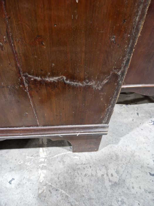 19th century mahogany chest of two short and three long drawers, on bracket feet, swan neck handles, - Image 13 of 38