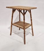 Early 20th century cane and bamboo rectangular two-tier occasional table 66cms x 52 x 36