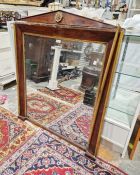 19th century rosewood and gilt painted Empire-style overmantel mirror