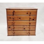 20th century pine chest of five long drawers  96 cms x 100 x 48 cms