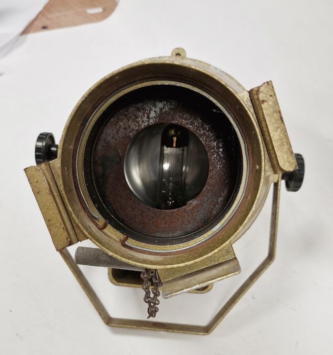 Mid-century Major theatre light in golden-coloured metal body - Image 5 of 6