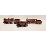 Hornby clockwork 'O' gauge LMS 0-4-0 tank locomotive 5600 with 4 wheel tender together with a Hornby