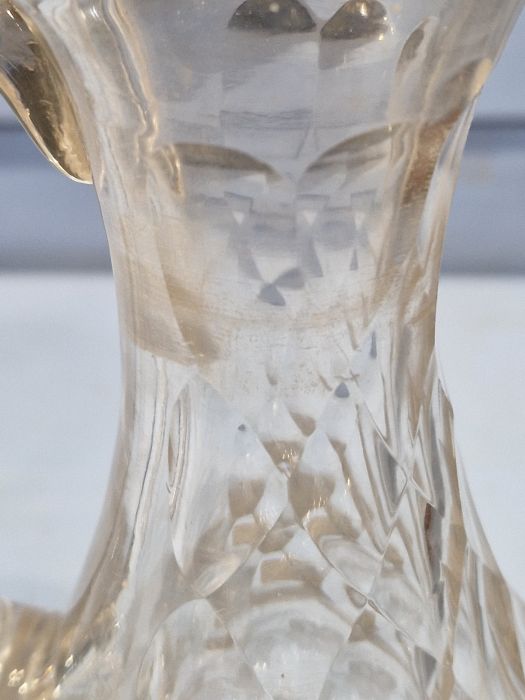 19th century cut glass decanter of hexagonal form, a further 19th century cut glass decanter of - Image 7 of 14
