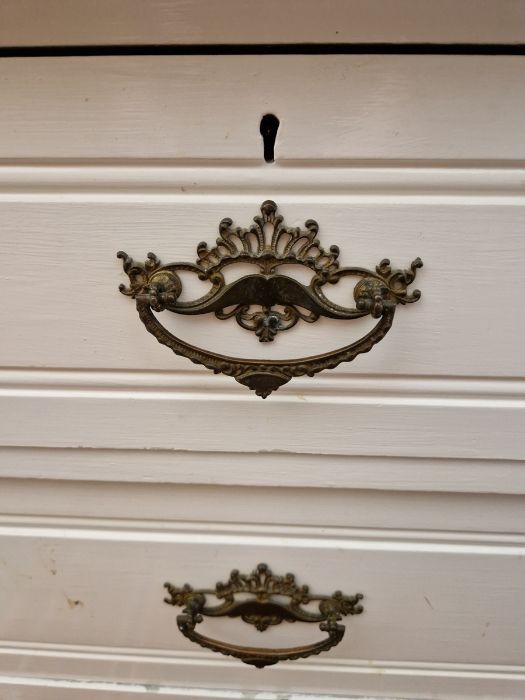 Edwardian white painted dressing chest, the mirrored top with two drawers over two short and three - Image 6 of 20