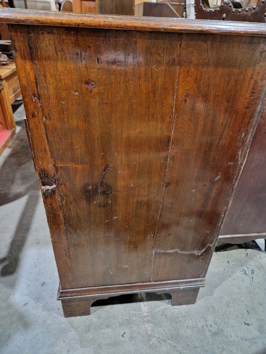 19th century mahogany chest of two short and three long drawers, on bracket feet, swan neck handles, - Image 16 of 38