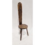 Carved oak hall/spinning  chair