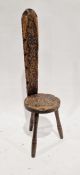 Carved oak hall/spinning  chair