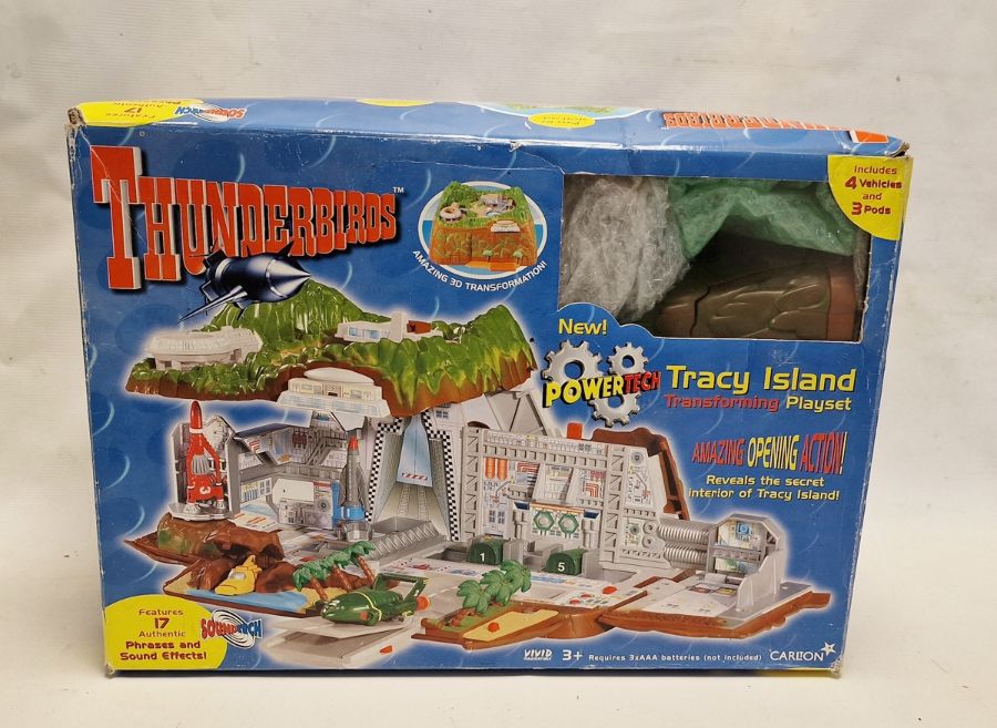 Thunderbirds Tracy Island Transforming Playset , boxed fab one car and two thunderbirds metal