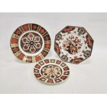 Royal Crown Derby Imari pattern octagonal shaped plate, 25.5cm wide, an old Imari patterned small