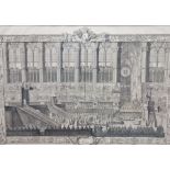 Set of six large engraving reproductions entitled "L'Arrivee de la Ste. Ampoule", "Le Roi