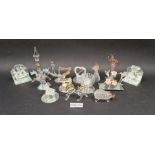 Quantity of lattice and filigree glass animals and ornaments