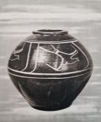 After Bernard Leach (1887-1979) Lithographic print  'Black Jar' printed at the Curwen Studios 1974