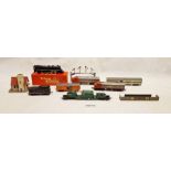 Tri-ang '00' gauge model railway loco 462T.R.2335, various coaches, tenders, buildings, Tri-ang