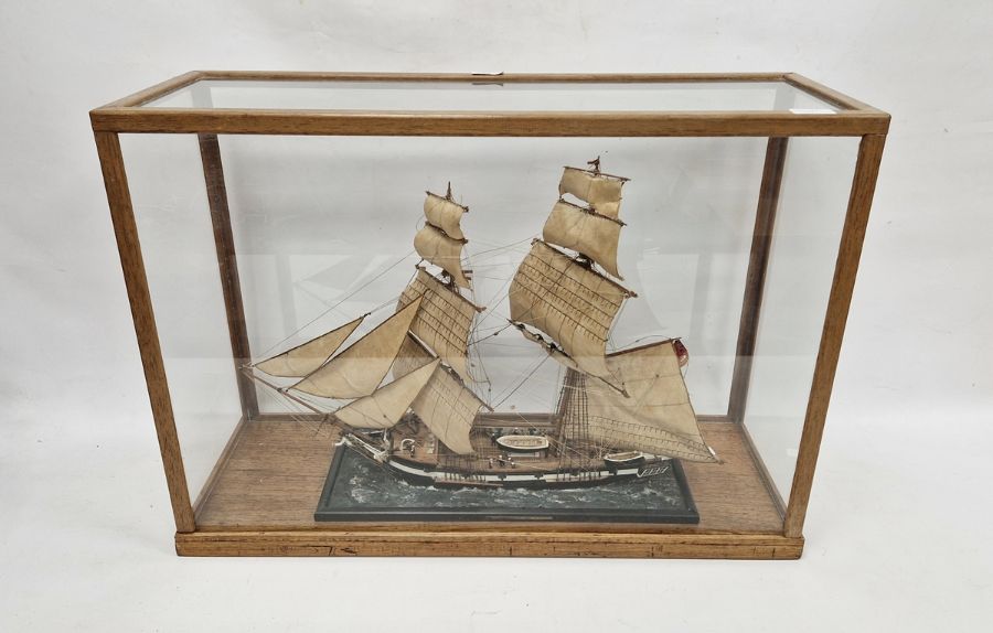 Model of the training brig 'Martin' by T.M. Devitt, with lifeboat, small figures of sailors, in - Image 2 of 3