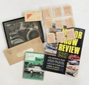 Items relating to motoring and rationing, a motor fuel ration book numbered LH 509117, the guarantee