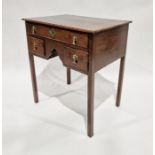 19th century mahogany kneehole dressing table with brass escutcheons and handles, 77 x  71cm wide  x