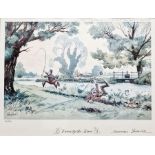 Norman Thelwell  Limited edition colour print  The Salmon Leap, signed in pencil lower right, no.