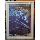 Film poster Edward Scissorhands 100 x 61cm. framed and glazed