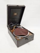 His Master's Voice gramophone player in black case