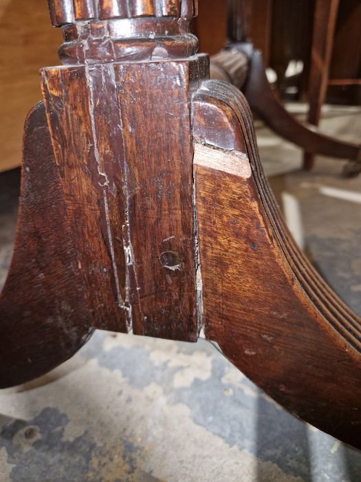 Mahogany cheval robing mirror, the rectangular plate with ebonised borders, on reeded uprights, - Image 9 of 13