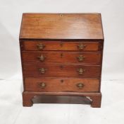 Georgian mahogany fall-front bureau, the interior fitted with pigeonholes, drawers and a cupboard,
