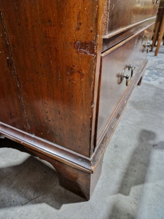 19th century mahogany chest of two short and three long drawers, on bracket feet, swan neck handles, - Image 34 of 38
