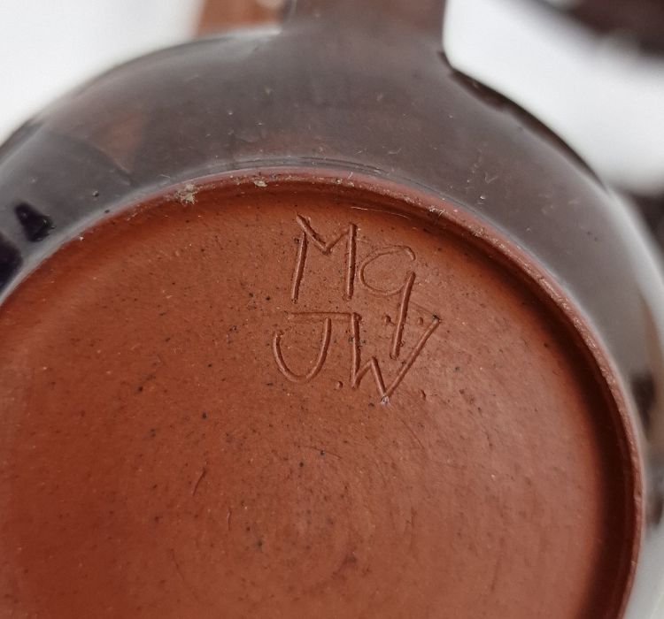 Pair of Art Deco cube-shaped teapots made by G. Clews & Co. Ltd Tunstall enriched in brown glaze, - Image 5 of 5