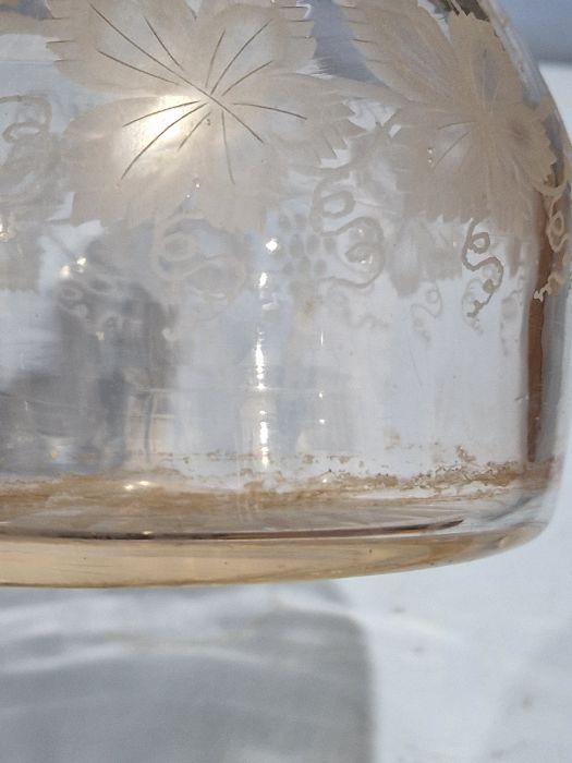 19th century cut glass decanter of hexagonal form, a further 19th century cut glass decanter of - Image 4 of 14