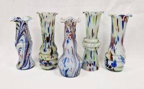 Group of five Murano spatter glass vases, tallest 36cm (5)