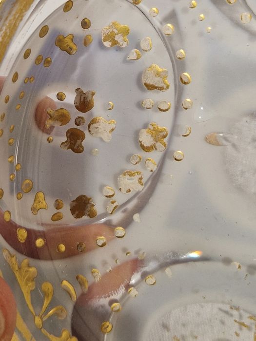 Pair of Bohemian overlay blue and gilt glass beakers on stands, with Arabic script Condition - Image 24 of 30