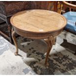 Waring & Gillows mahogany circular occasional table on cabriole supports