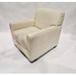 20th century white leather armchair