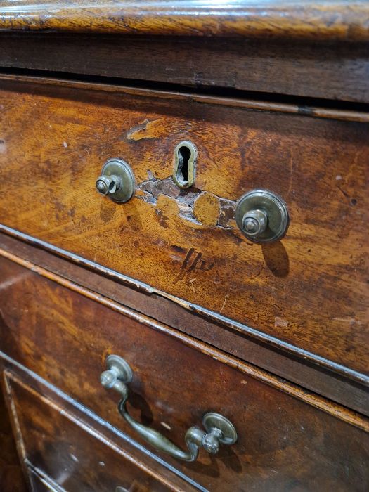 19th century mahogany chest of two short and three long drawers, on bracket feet, swan neck handles, - Image 18 of 38