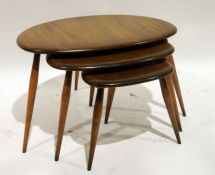 Ercol nest of three elm 'Pebble' tables Condition ReportLight surface scratches, scuffs and knocks