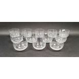 Set of twelve 19th century glass finger bowls, 9cm high x 11.5cm diameter (12)