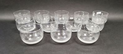 Set of twelve 19th century glass finger bowls, 9cm high x 11.5cm diameter (12)