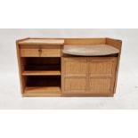 Mid-20th century Nathan telephone table with upholstered seat and a music cabinet, 98cm wide (2)
