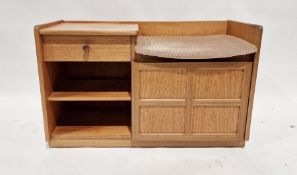 Mid-20th century Nathan telephone table with upholstered seat and a music cabinet, 98cm wide (2)