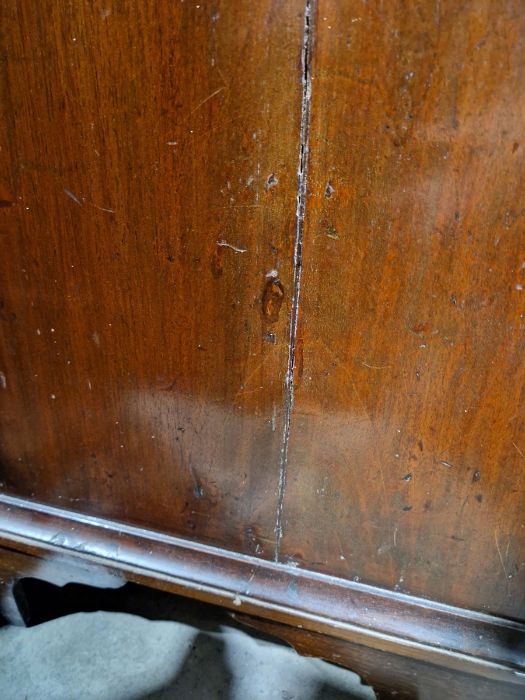 19th century mahogany chest of two short and three long drawers, on bracket feet, swan neck handles, - Image 35 of 38