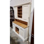 Modern pine white painted dresser, 150cm wide