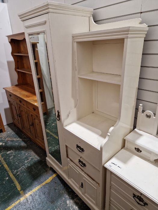 Edwardian white painted dressing chest, the mirrored top with two drawers over two short and three - Image 12 of 20