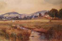 James Kinnear (1880-1917) Watercolour "Meadow At Moffat", signed lower right, retains The Bryden